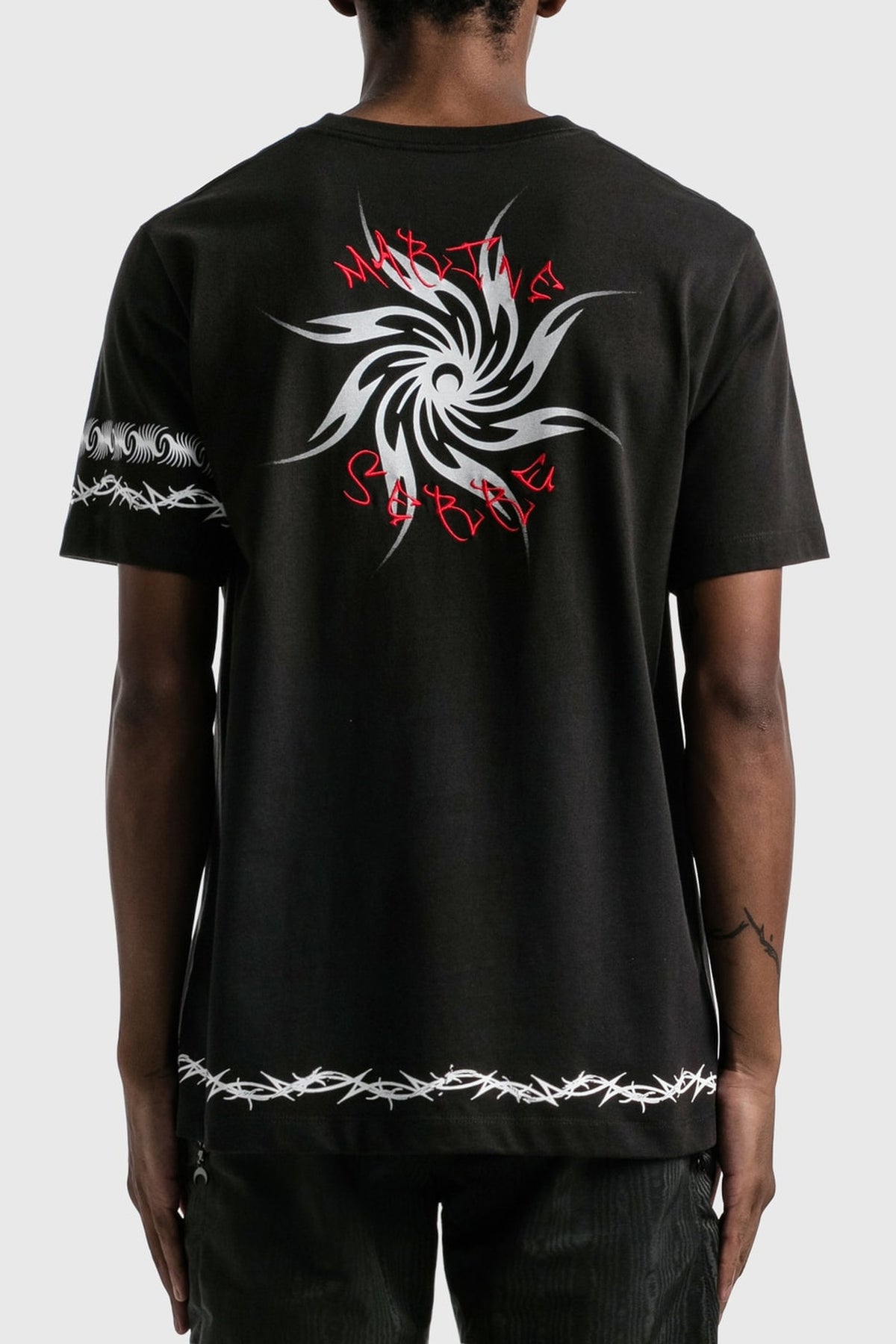 T-shirt coupe large - Black With White