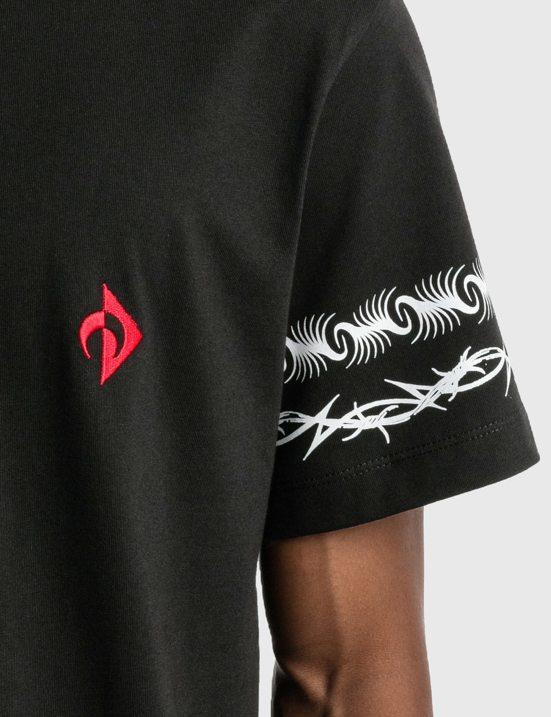 T-shirt coupe large - Black With White