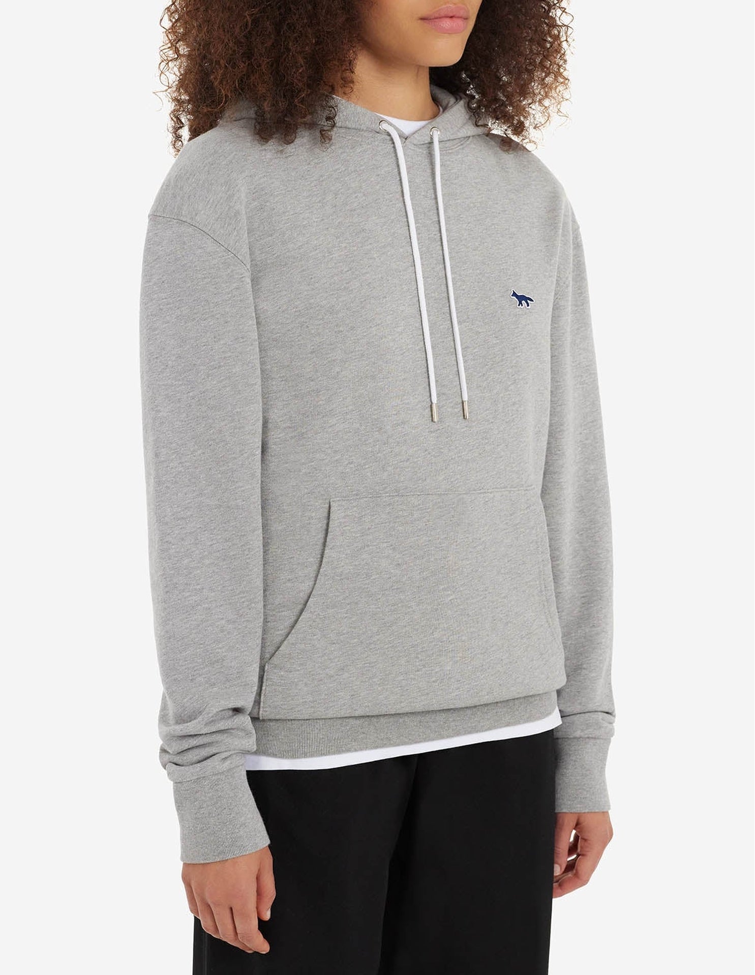 Sweat à capuche avec écusson - Grey Melange