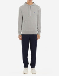 Sweat à capuche avec écusson - Grey Melange