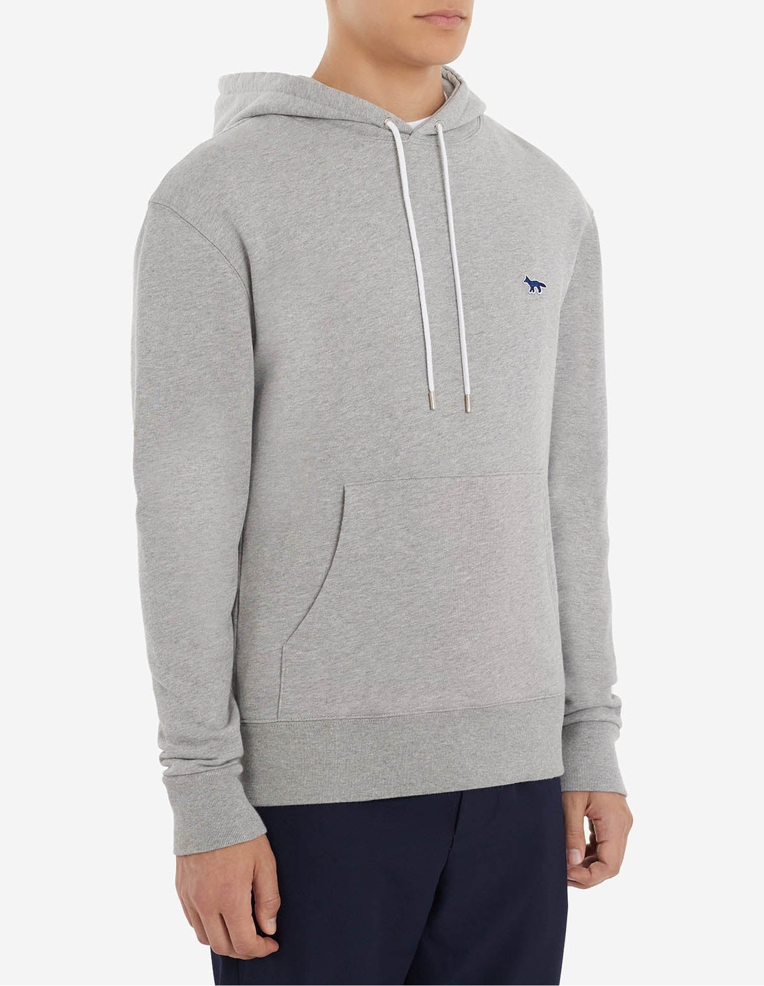 Sweat à capuche avec écusson - Grey Melange