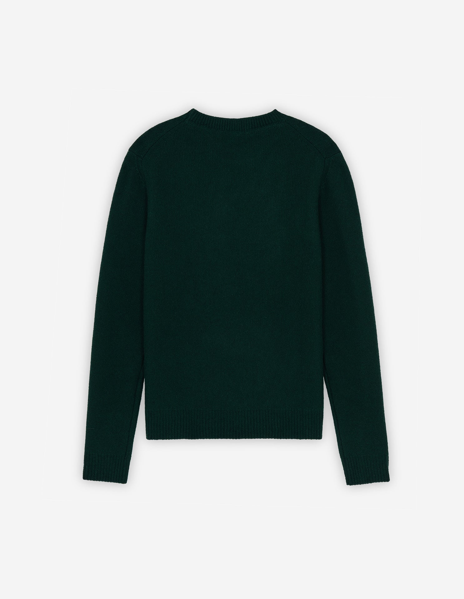 Pull jacquard à manches longues en laine - Dark Green
