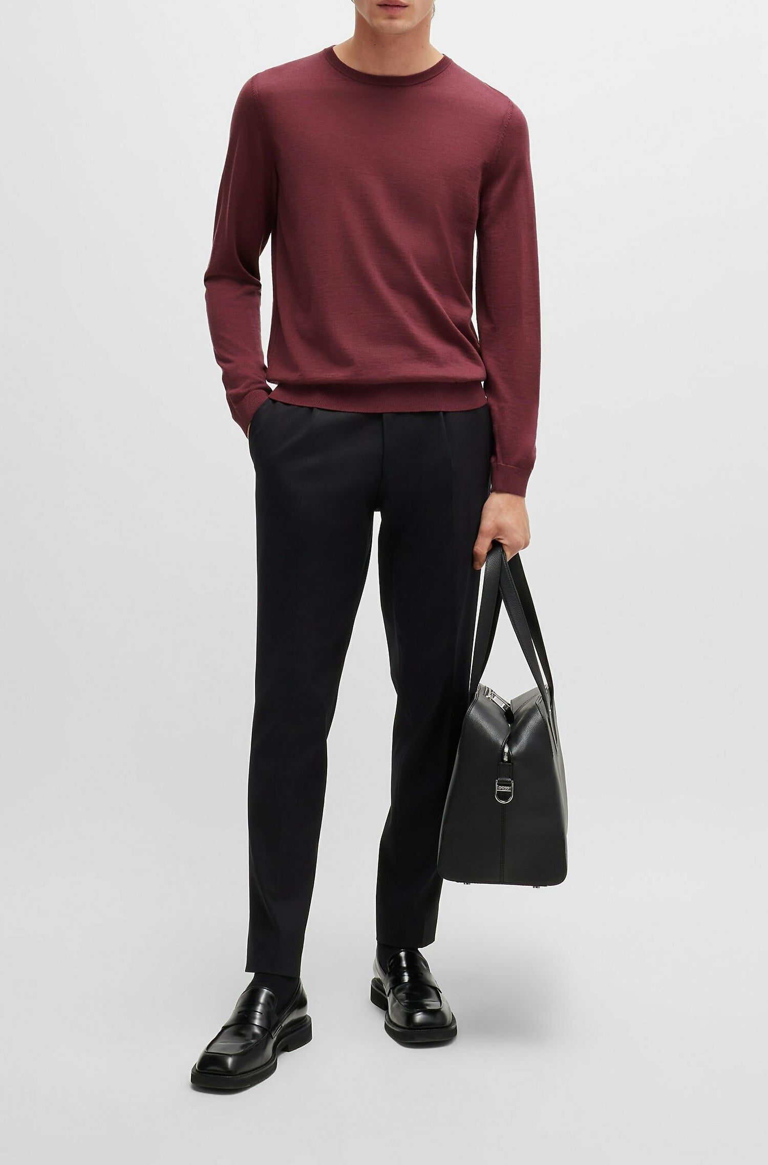 Pull Leno en laine - Dark Red