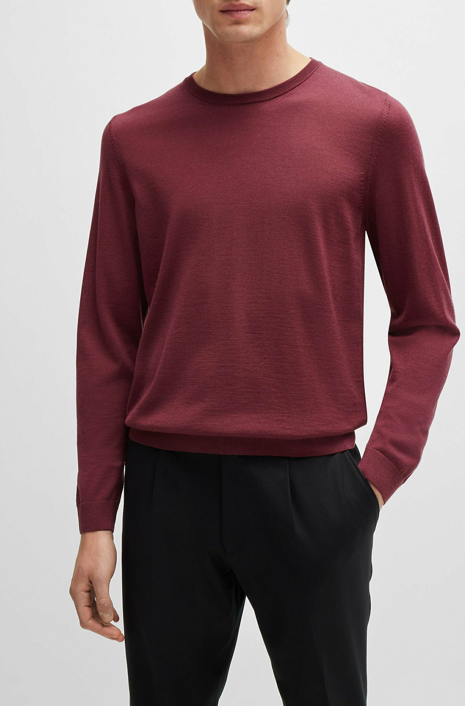 Pull Leno en laine - Dark Red