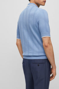 Polo Gilbert en soie - Open Blue
