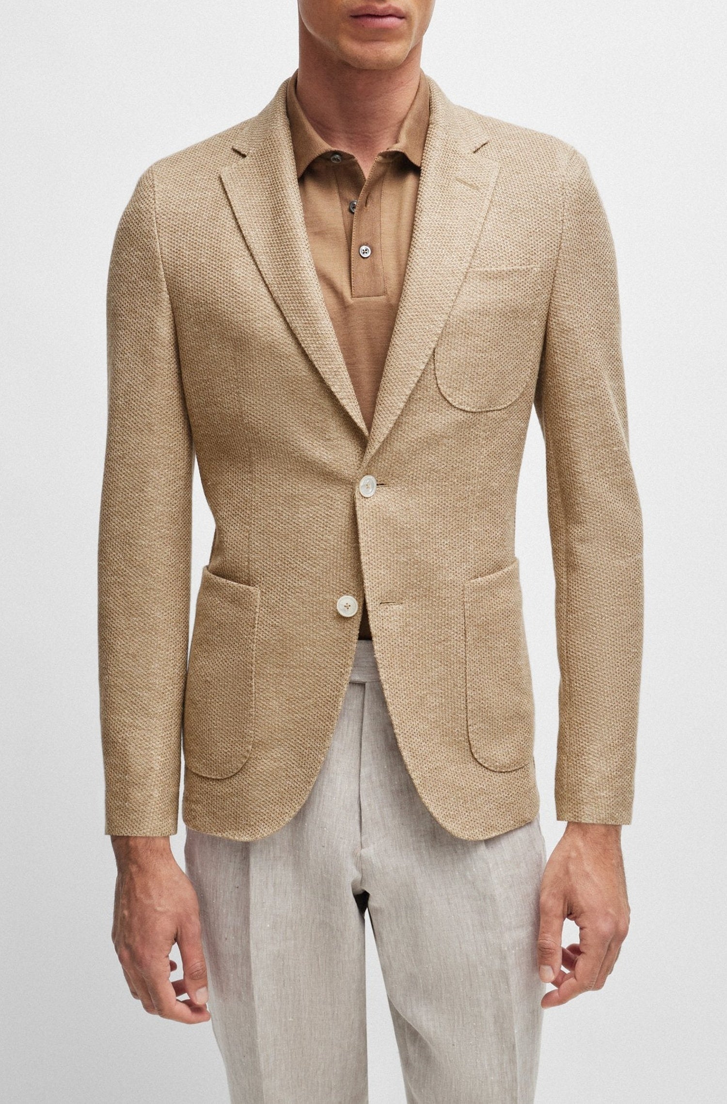 Veste de costume Heston en lin - Open White