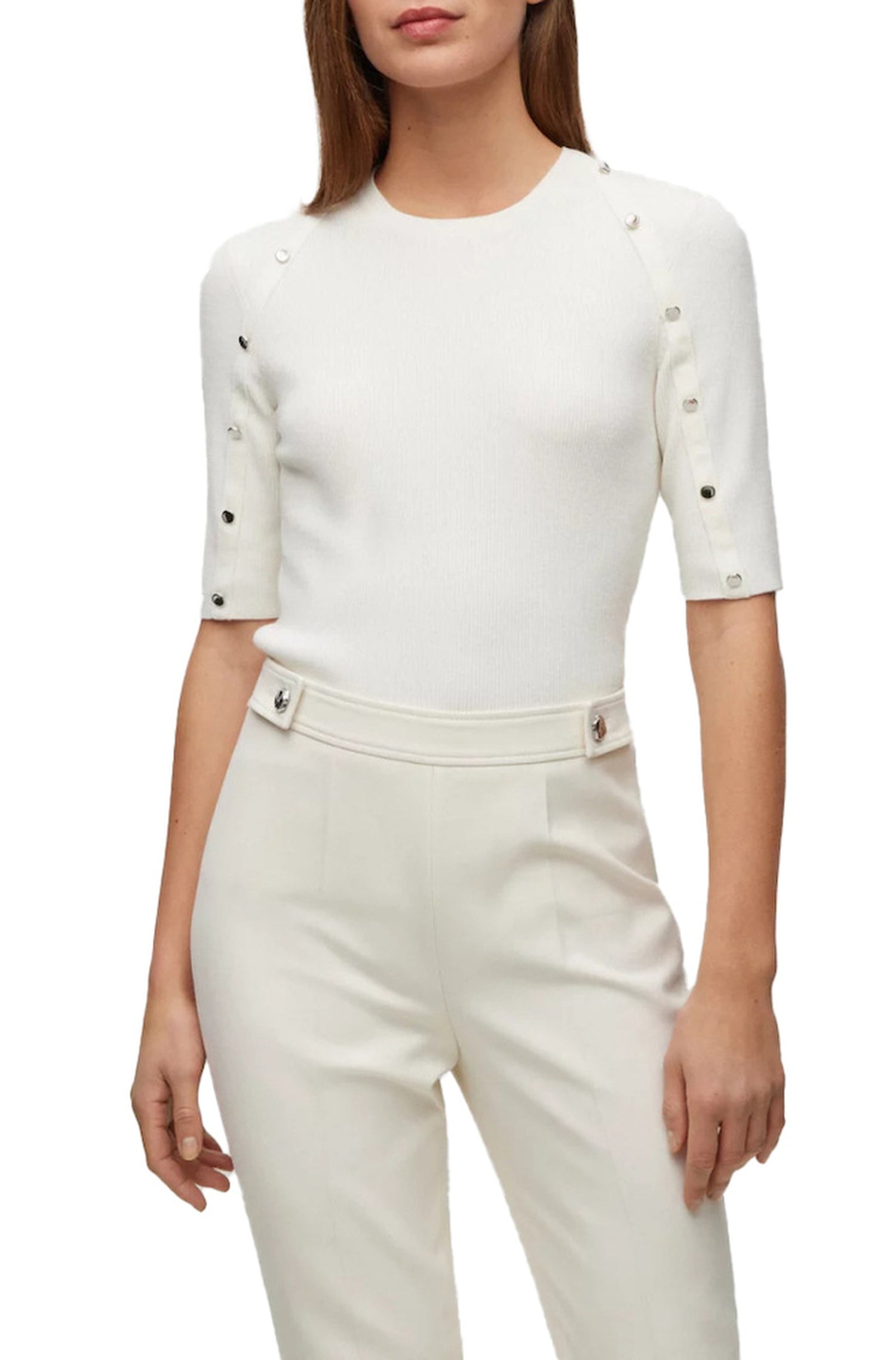 Pull Famistosa en laine mélangée - Open White