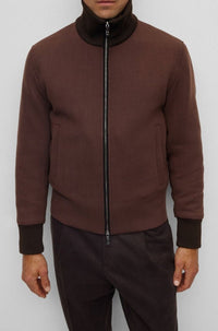 Veste Calim à col montant en laine mélangée - Dark Brown