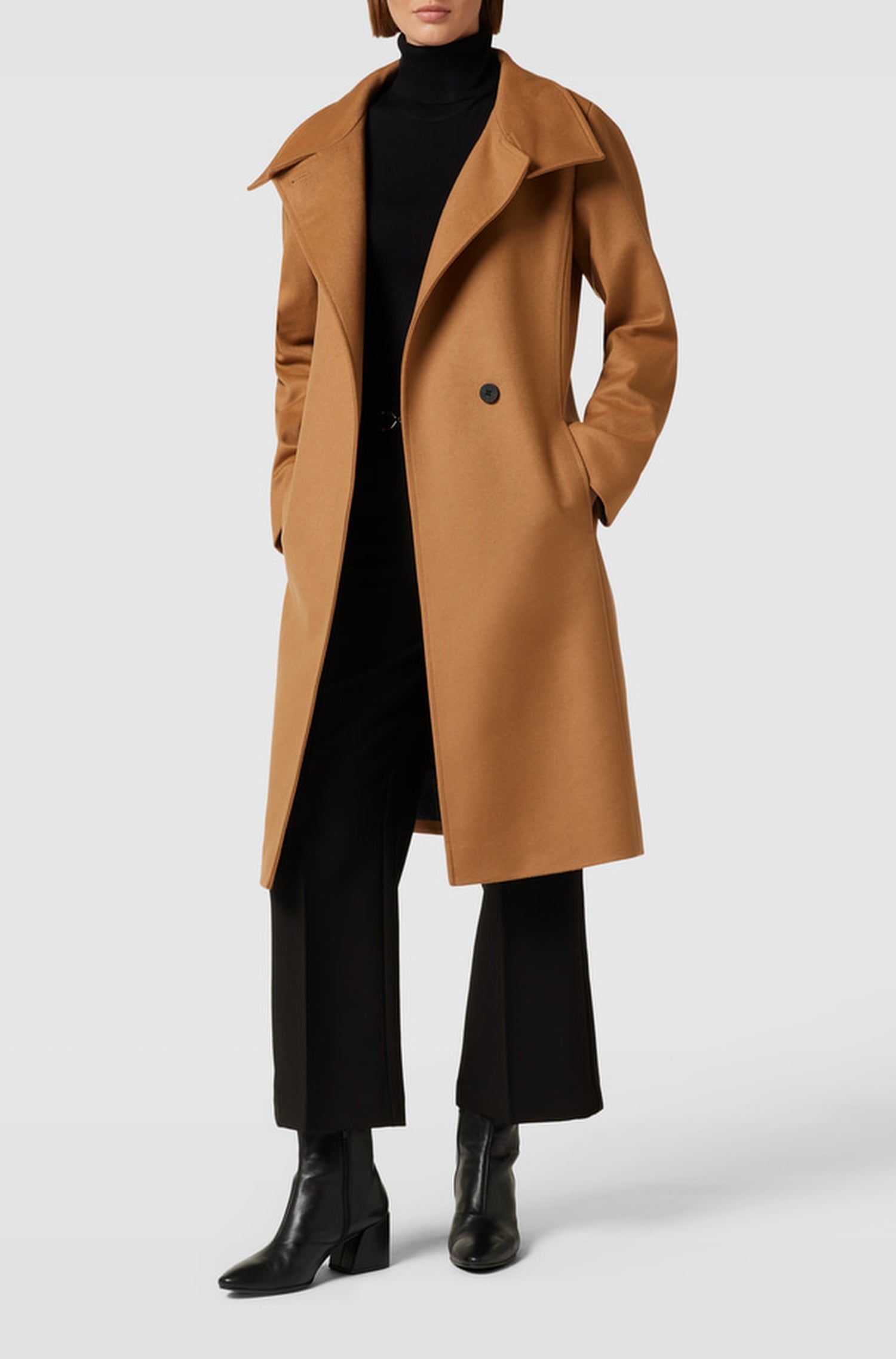 Manteau Morinna en laine - Open Brown