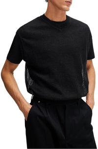 Pull Lucid à col V sans manches en laine - Black