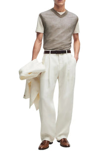 Lucid sleeveless V-neck wool jumper - Open Beige