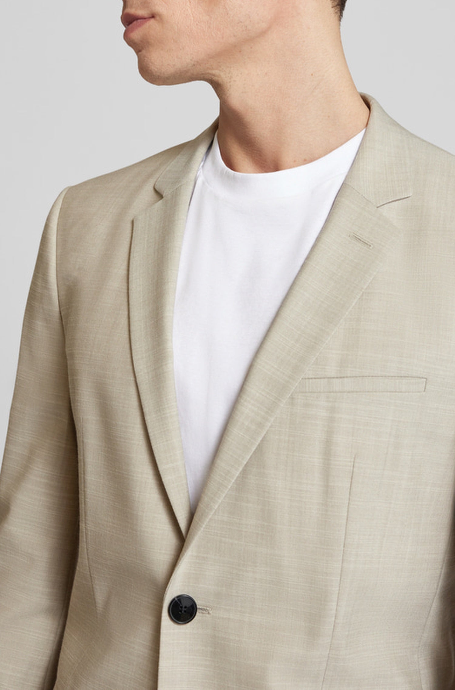 Veste de costume slim Arti en laine mélangée - Medium Beige