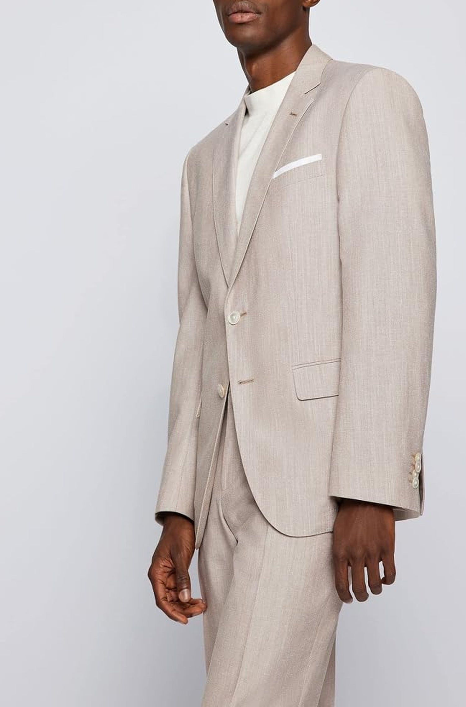 Veste de costume Hutson en laine mélangée - Medium Beige