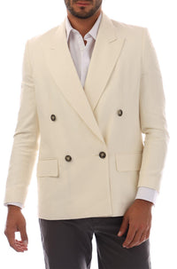 Blazer Japelara en laine & lin - Open White
