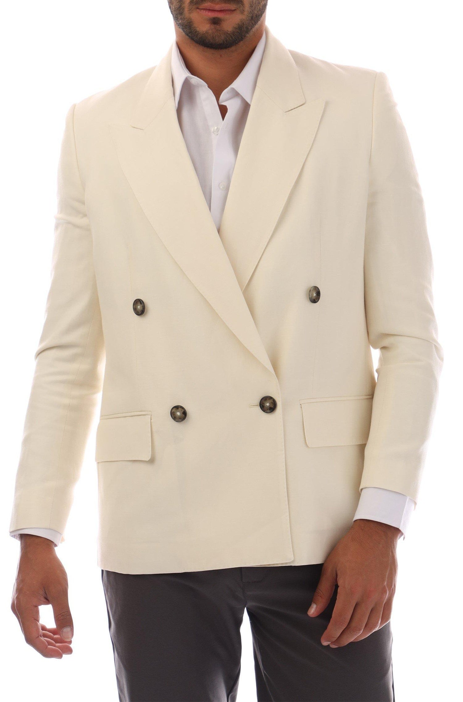 Blazer Japelara en laine & lin - Open White