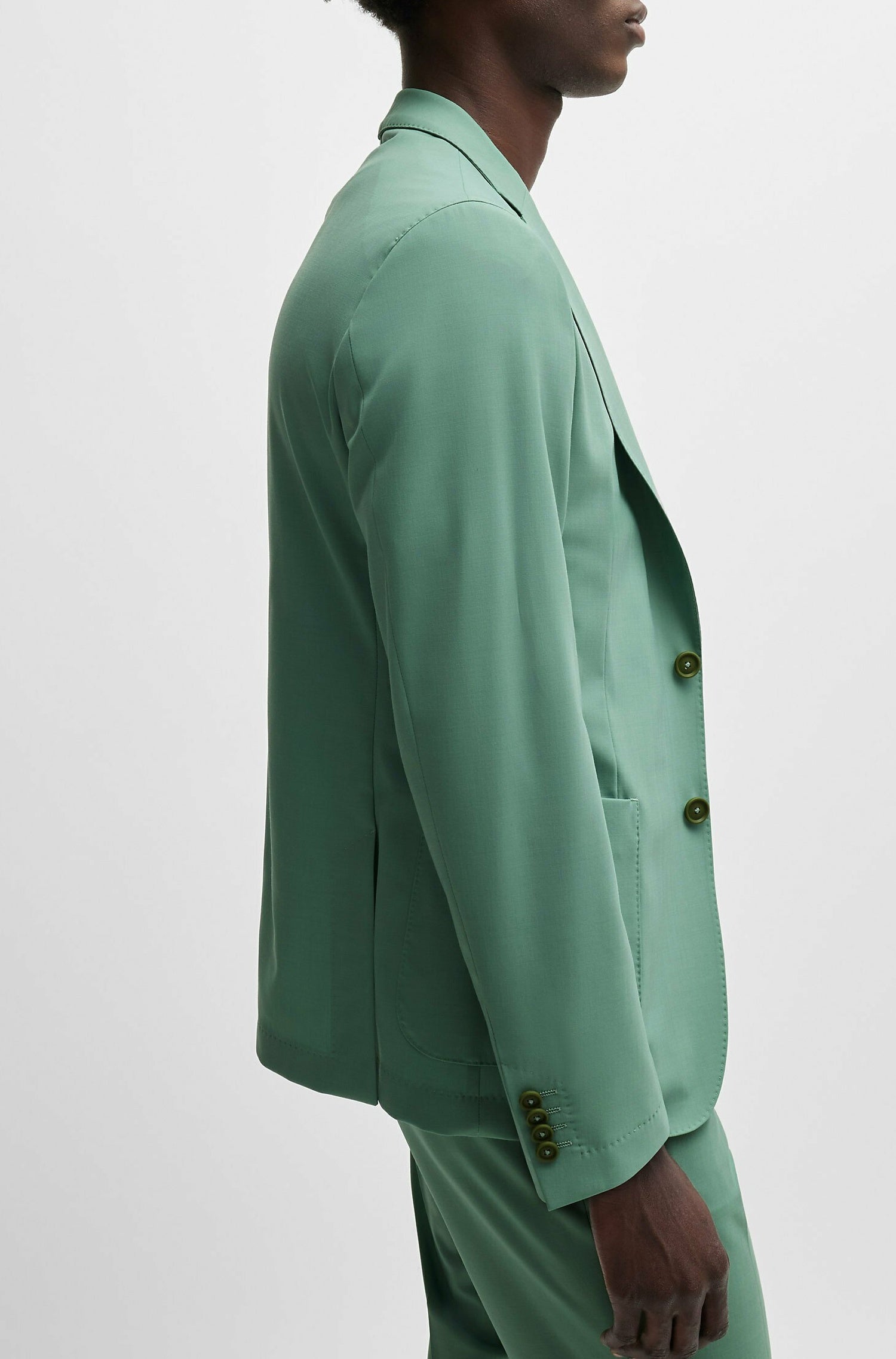 Veste de costume Hanry en laine - Open Green
