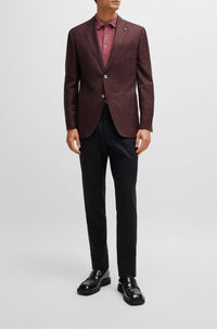 Veste de costume Janson en laine & soie - Open Red