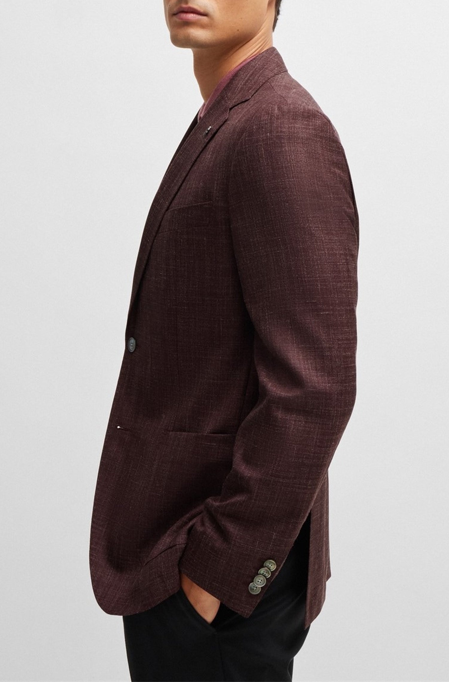 Veste de costume Janson en laine & soie - Open Red
