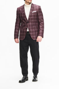 Veste de costume Hutson en laine & soie - Open Red