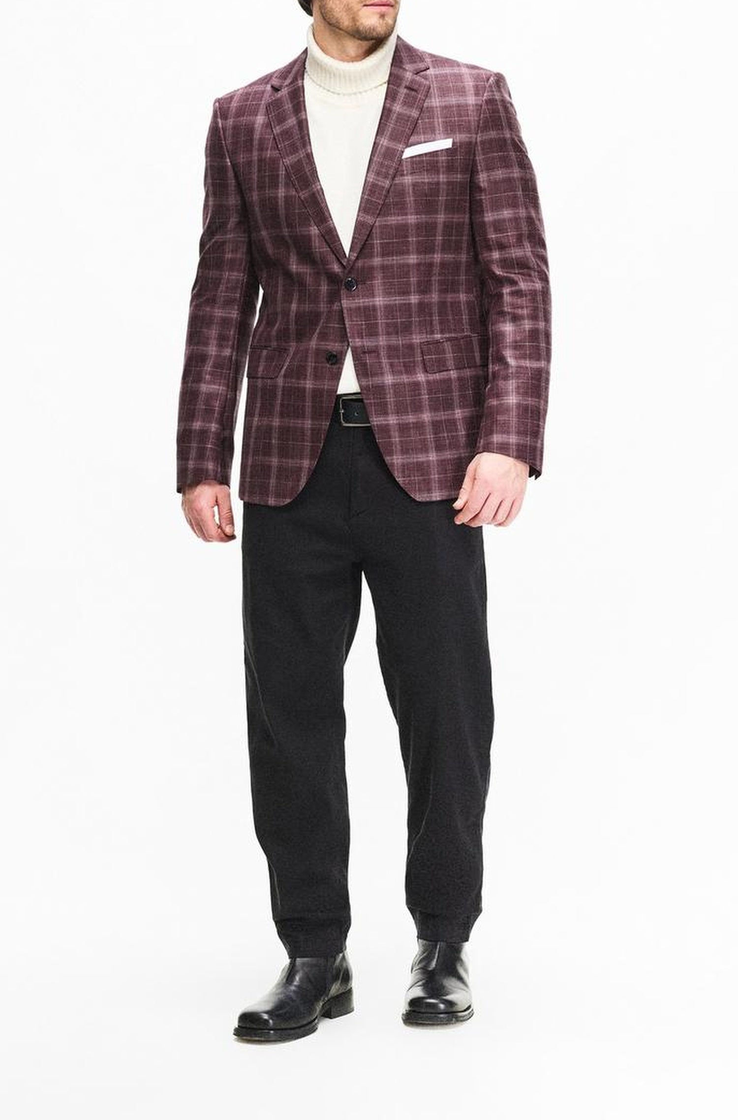 Veste de costume Hutson en laine & soie - Open Red