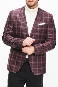 Veste de costume Hutson en laine & soie - Open Red