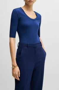 Top Effilie en laine - Open Blue