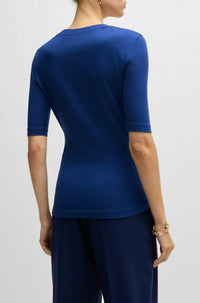 Top Effilie en laine - Open Blue