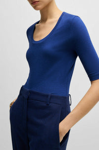 Top Effilie en laine - Open Blue