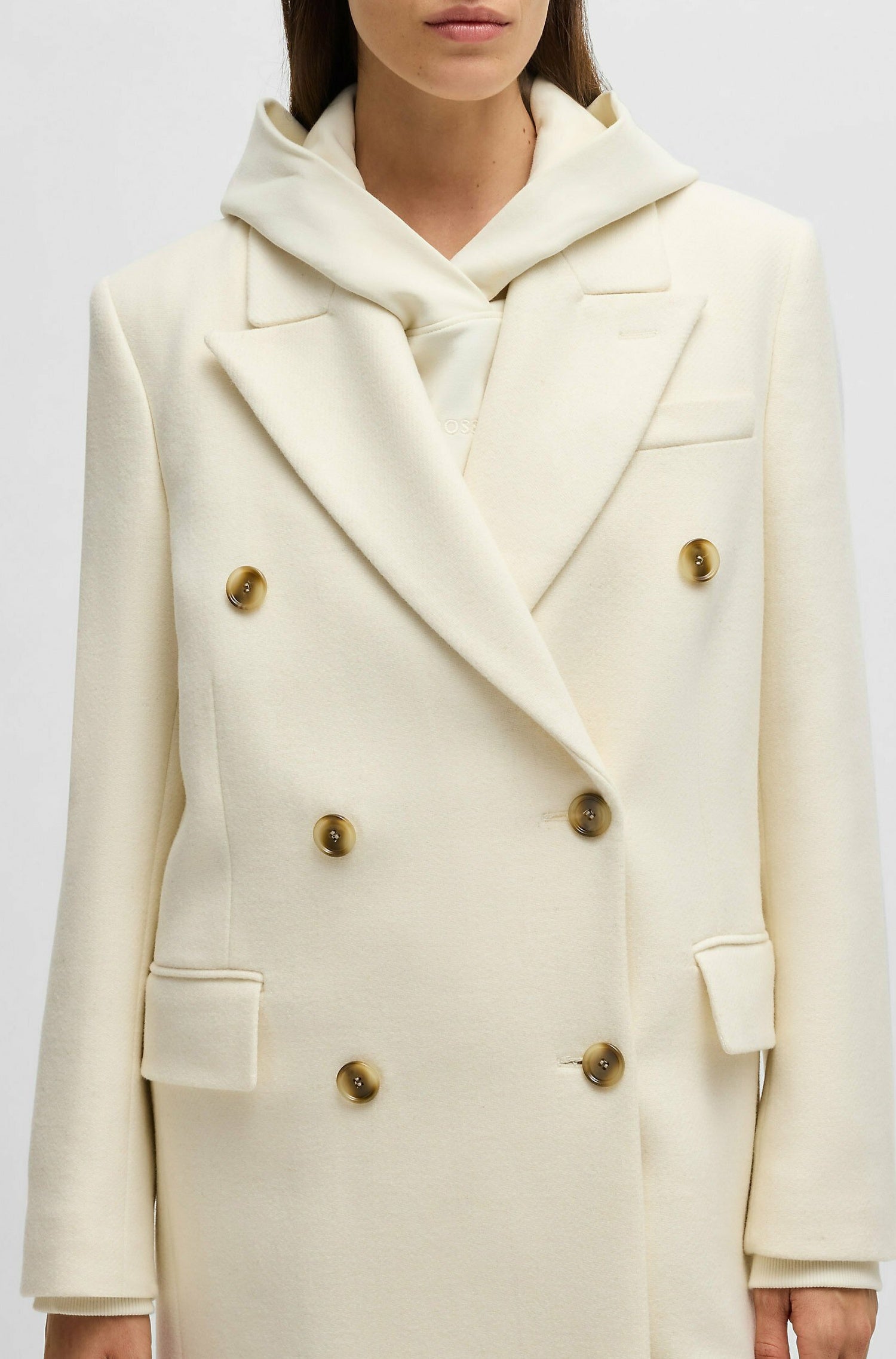 Manteau Callaf en laine - Open White