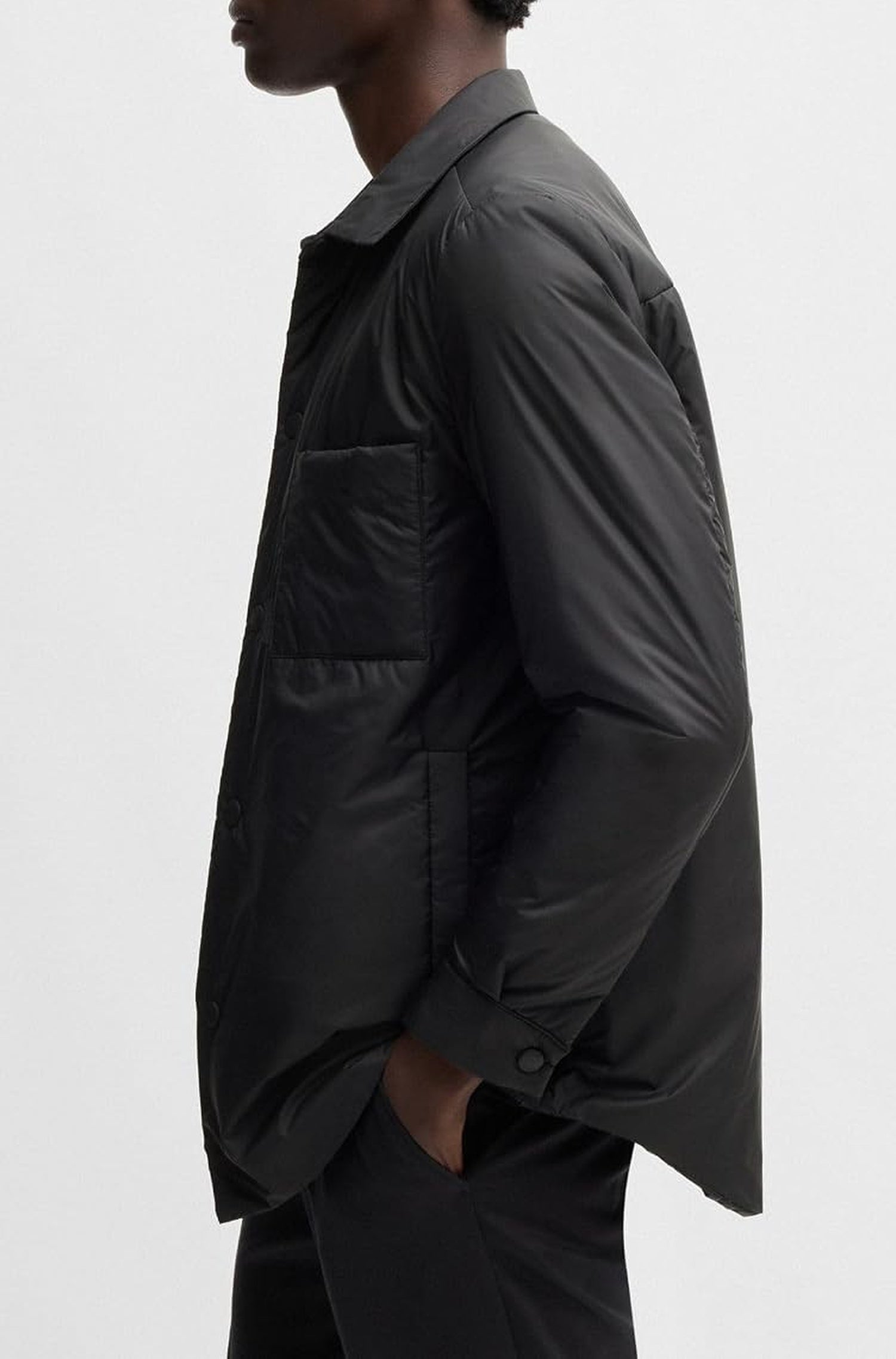 Chemise matelassée Carper avec poche - Black