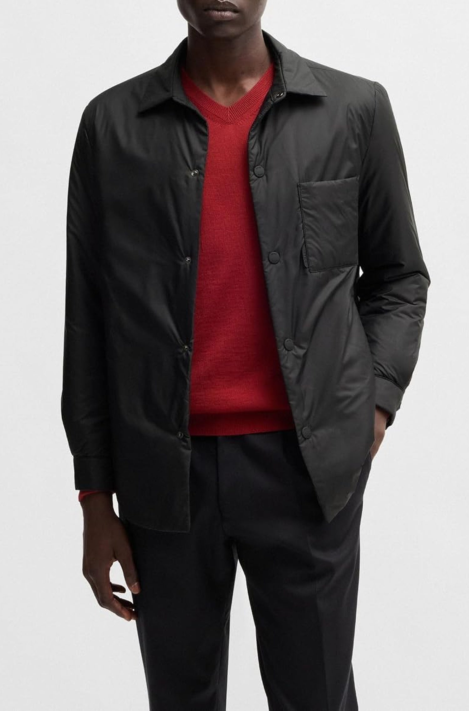 Chemise matelassée Carper avec poche - Black
