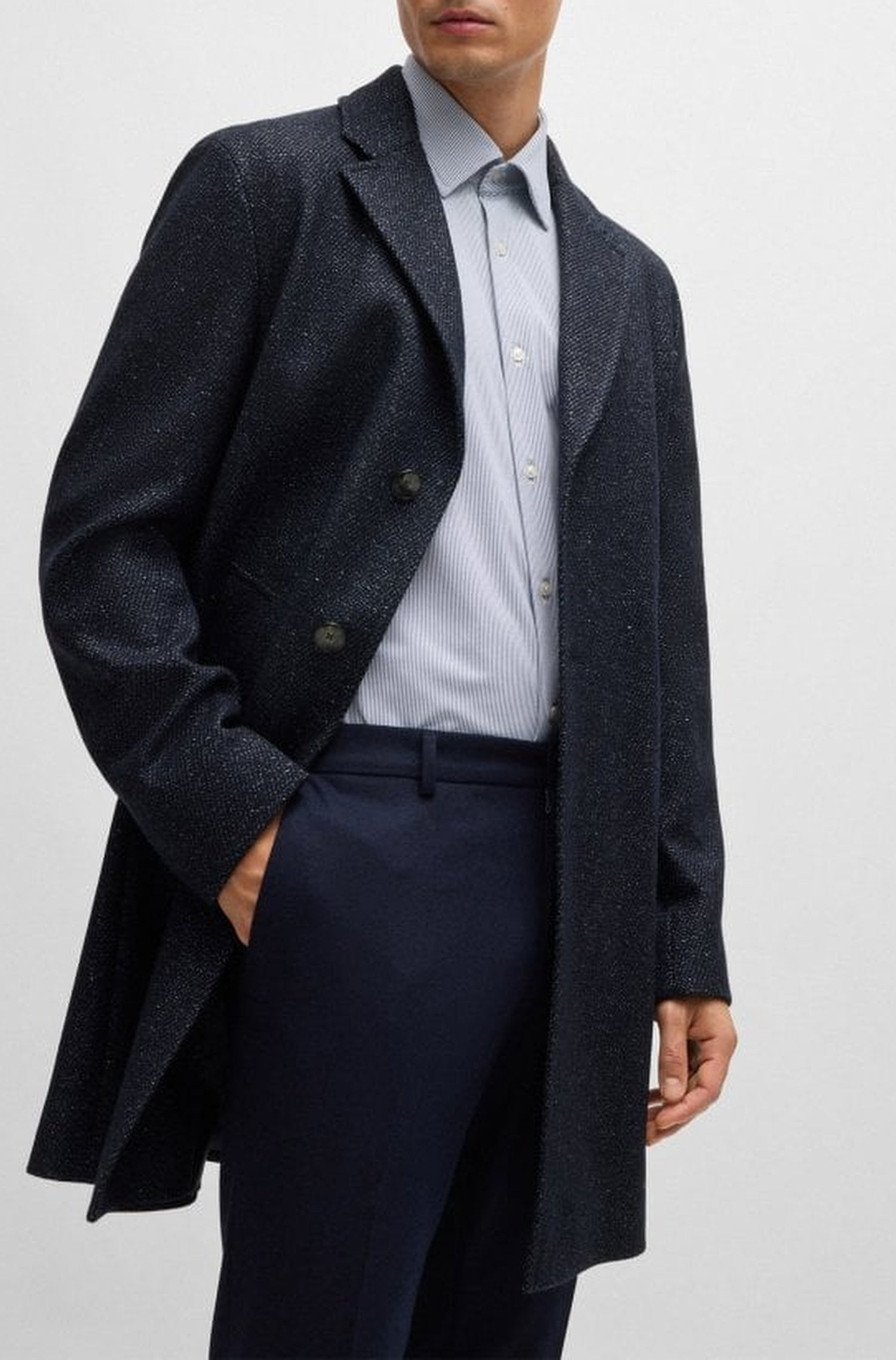 Manteau Hyde en laine - Dark Blue