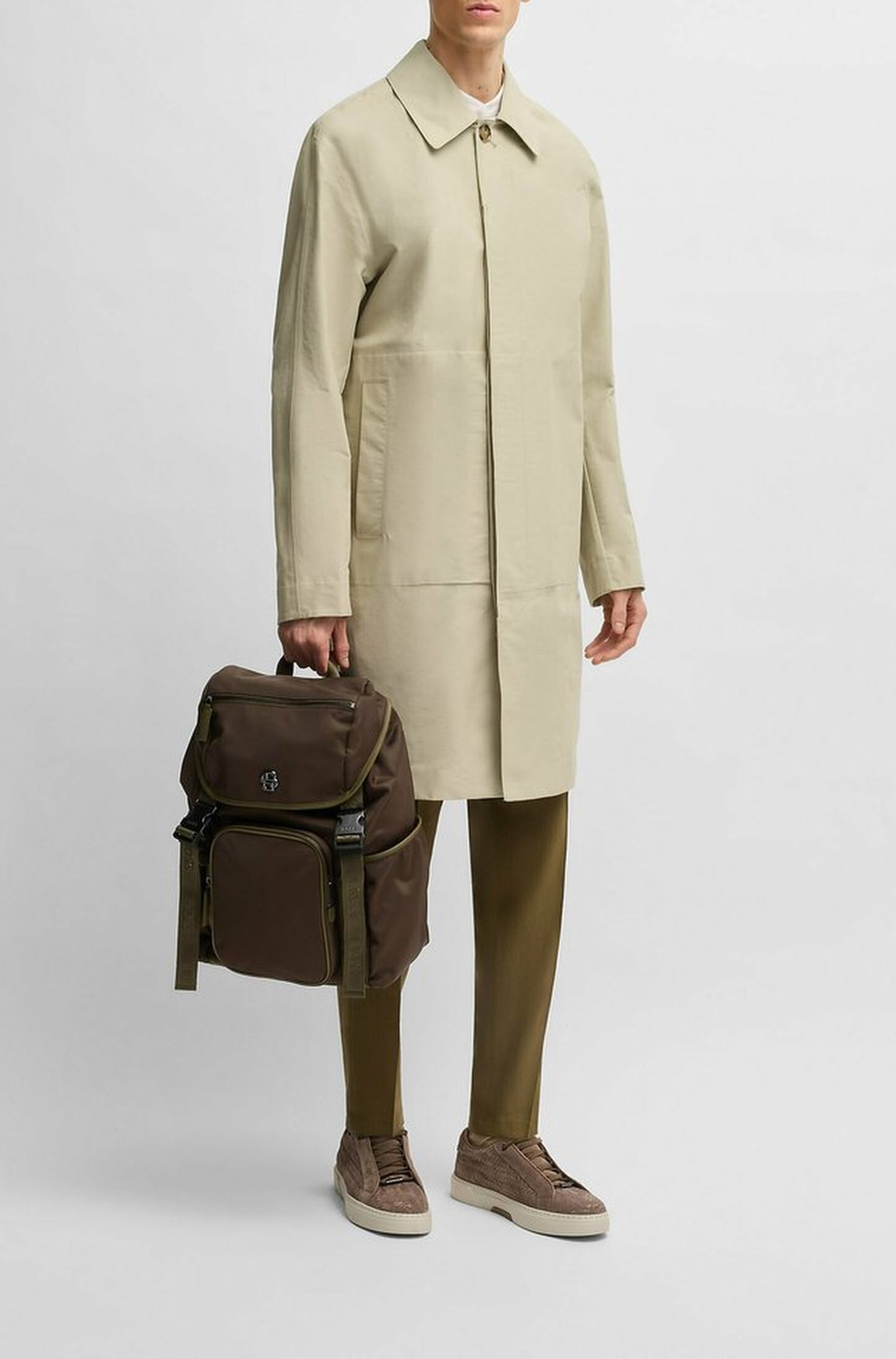Manteau à col tailleur - Light Beige