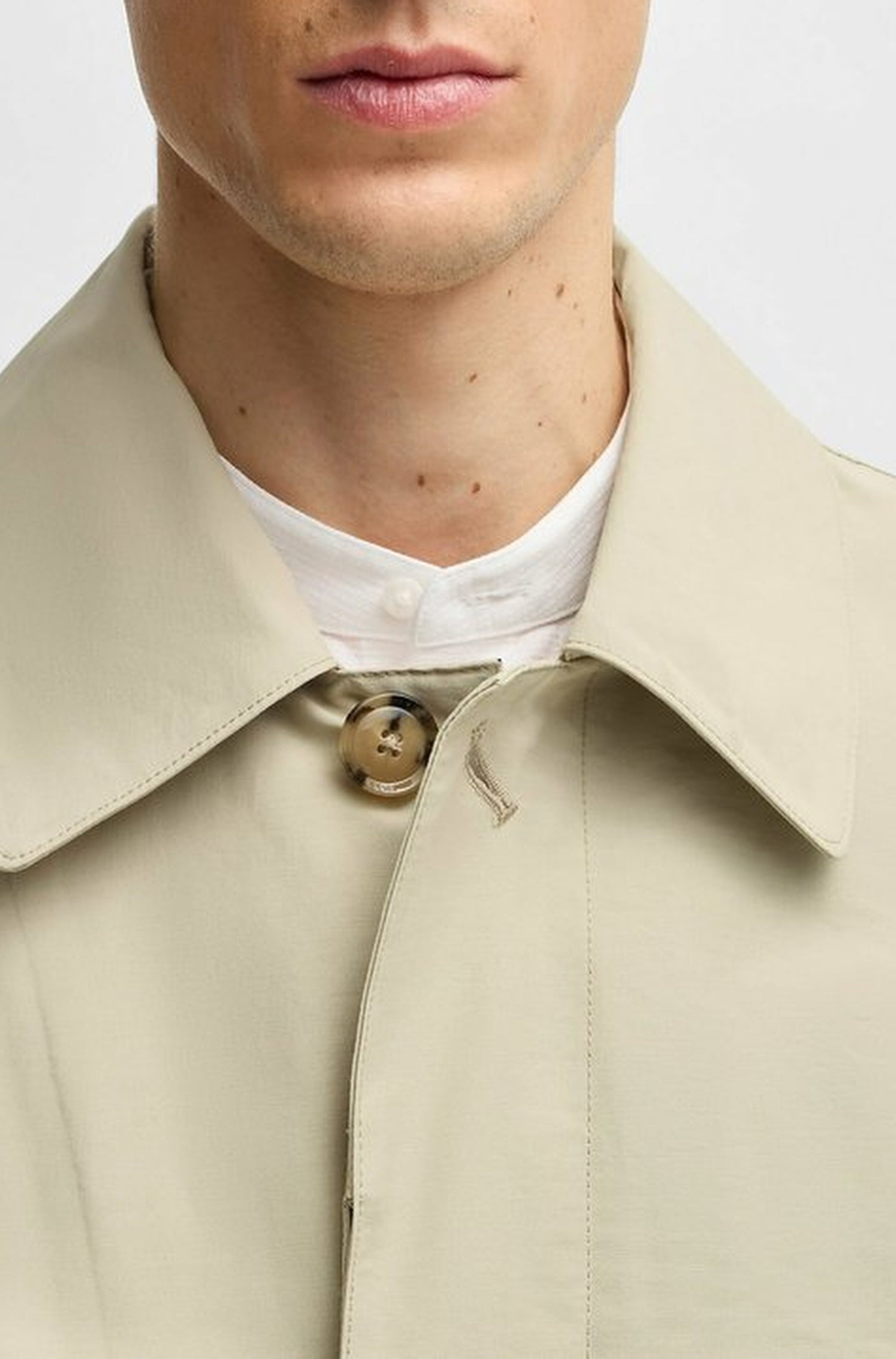 Manteau à col tailleur - Light Beige