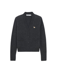 Cardigan Baby Fox à col V en laine - Dark Grey Melange