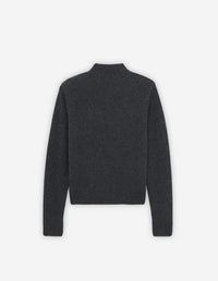 Cardigan Baby Fox à col V en laine - Dark Grey Melange