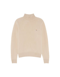Pull Baby Fox à col roulé en laine - Beige