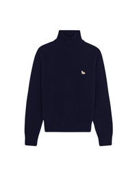 Pull Baby Fox à col roulé en laine - Navy