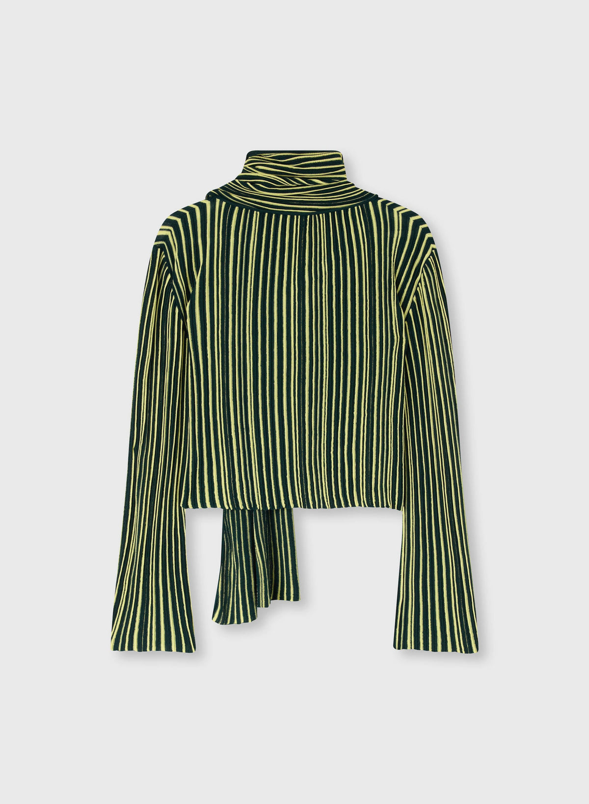 DARK GREEN AND YELLOW STRIPED SCARF CREWNECK