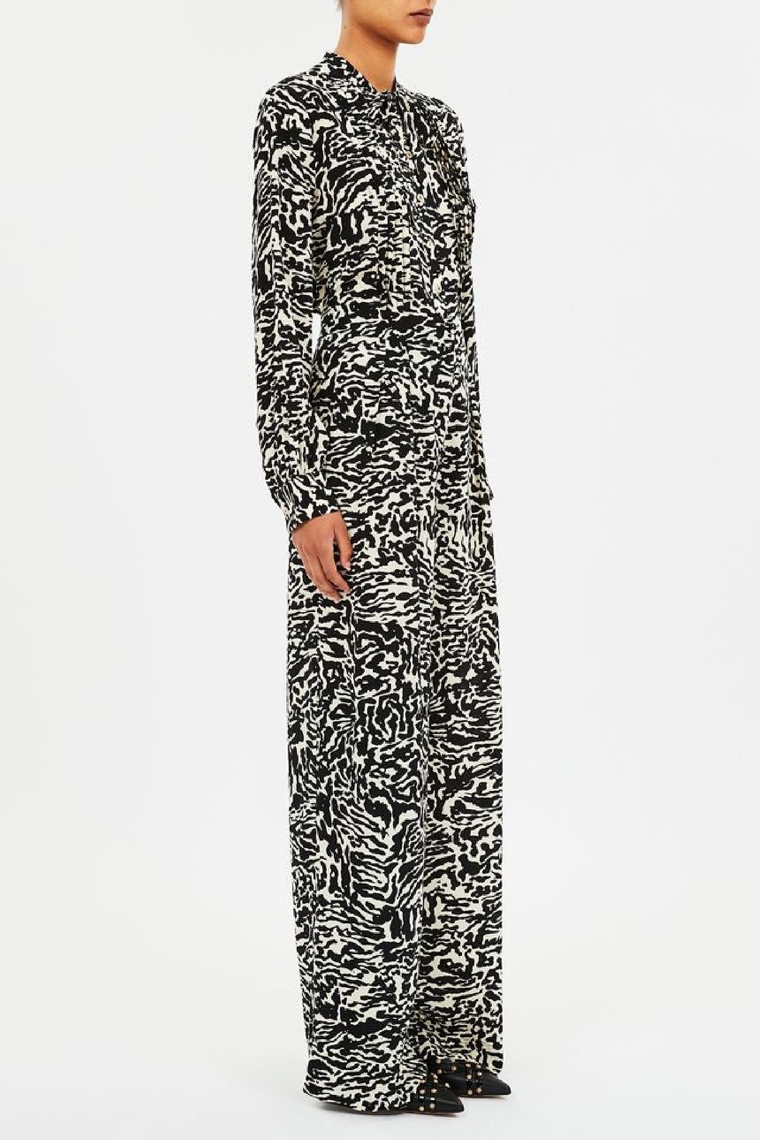 Pantalon Aviva à jambes larges en soie - Spotted Jasper