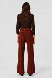CHOCOLATE AND ORANGE STRIPED WIDE PANTS