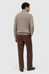 SAND WINDOW ZIP UP MOCKNECK