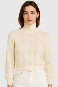 BUTTER ARGYLE CASHMERE TURTLENECK