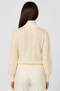 BUTTER ARGYLE CASHMERE TURTLENECK