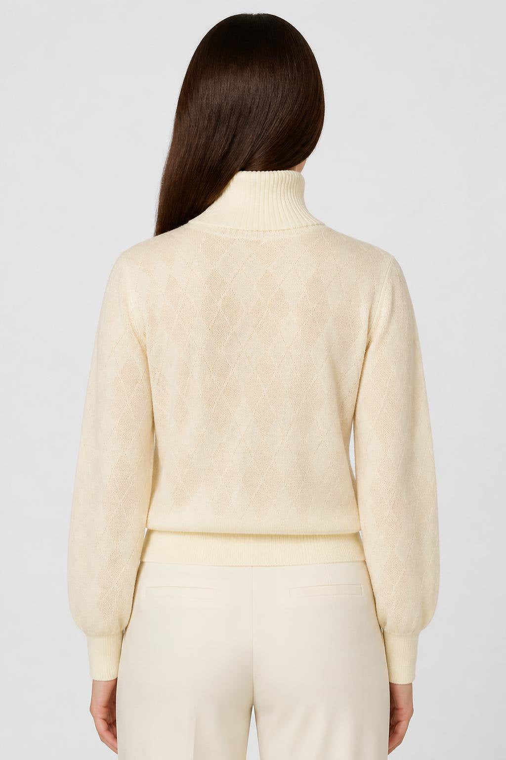 BUTTER ARGYLE CASHMERE TURTLENECK