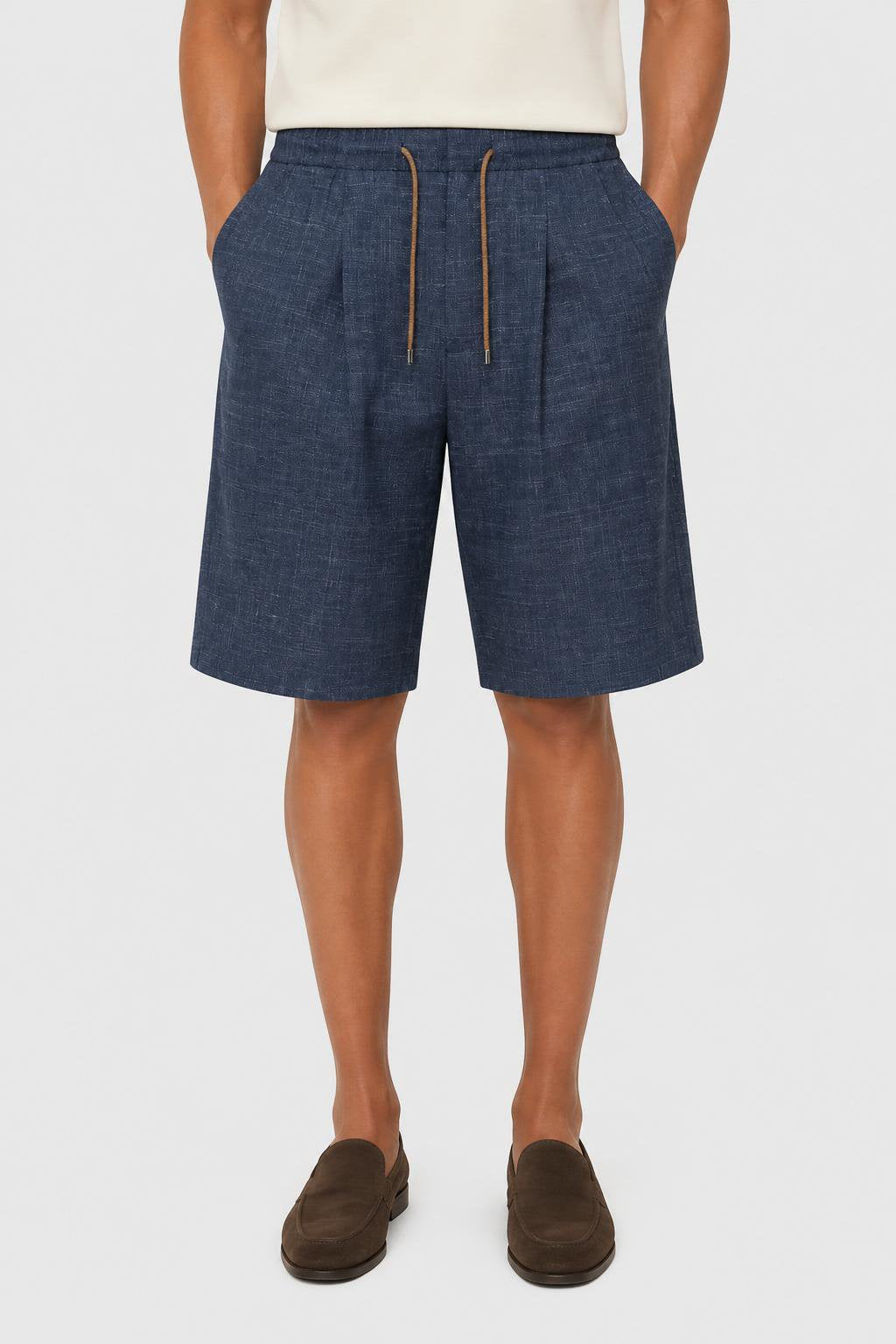 NAVY RELAXED BERMUDA