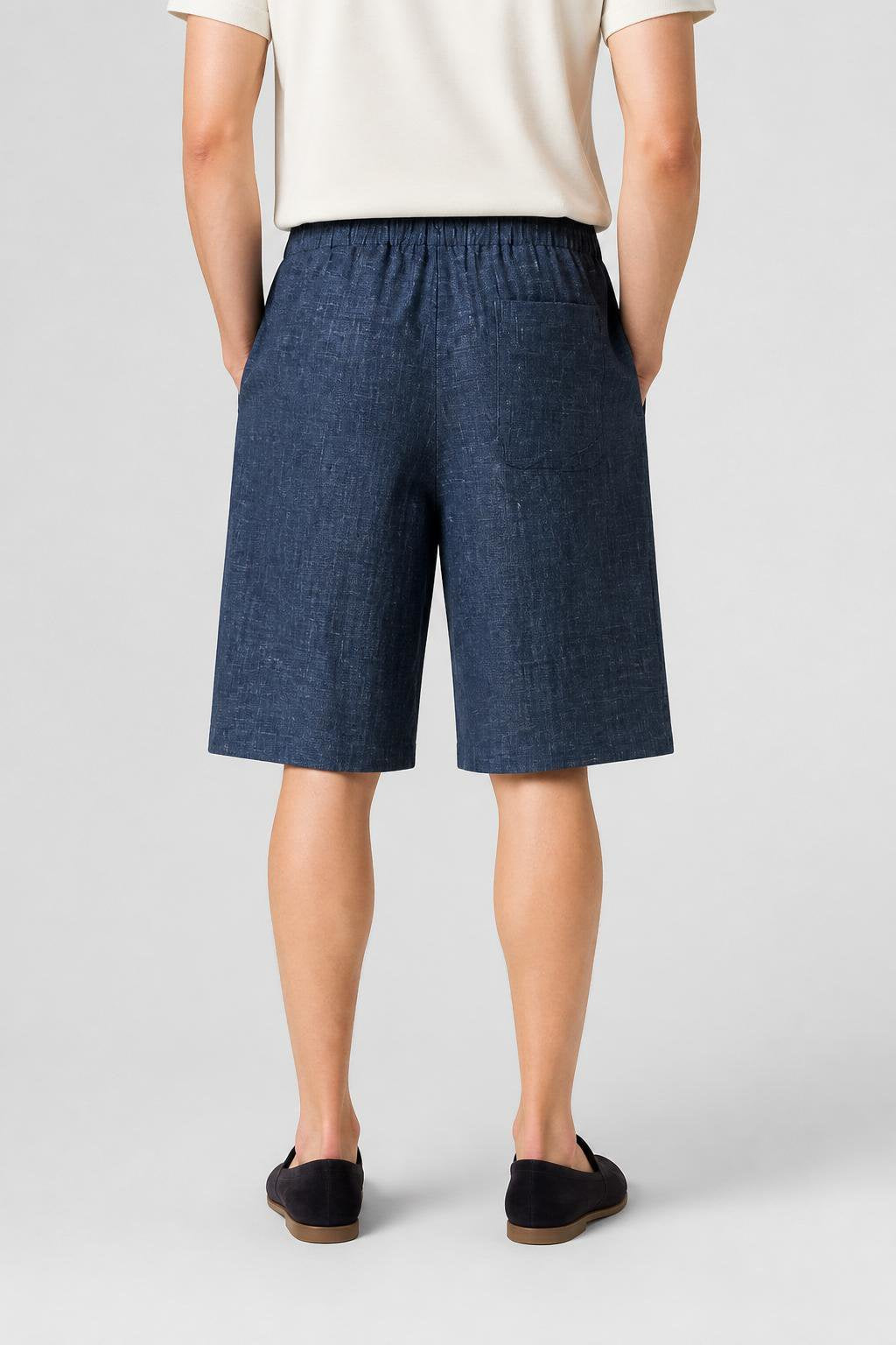 NAVY RELAXED BERMUDA