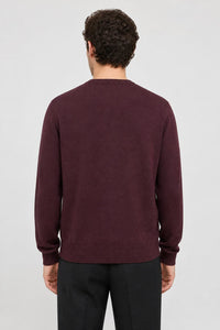 AMARANTH AND GREEN CUFF MICRO CHECK DETAIL CREWNECK