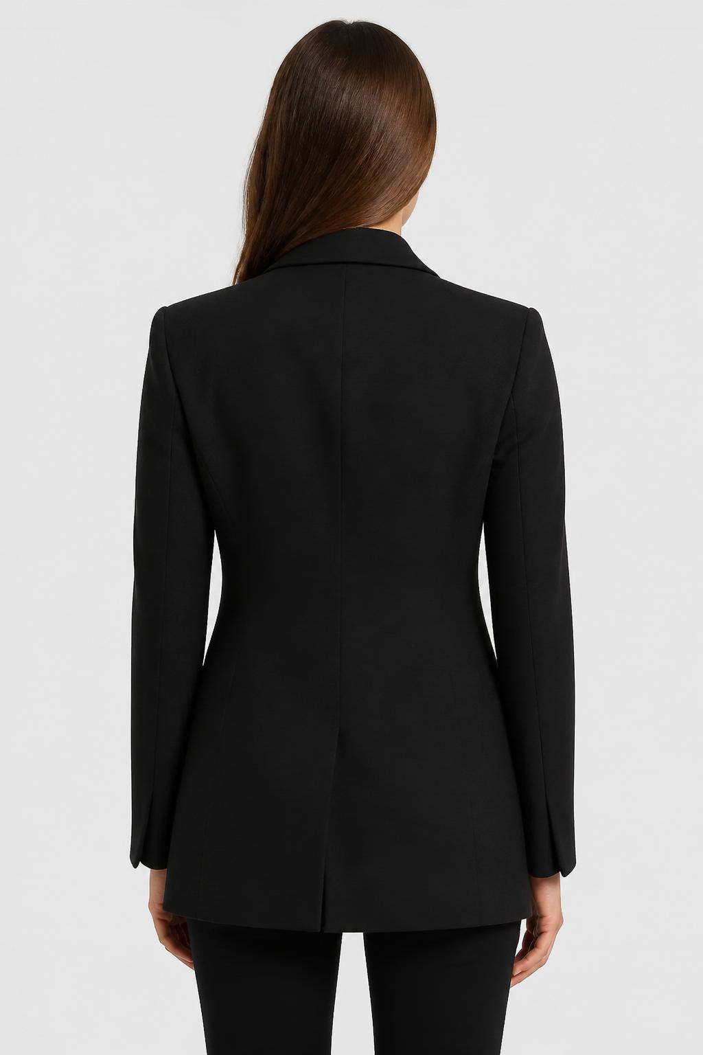 BLACK EMBROIDERED POCKET BLAZER
