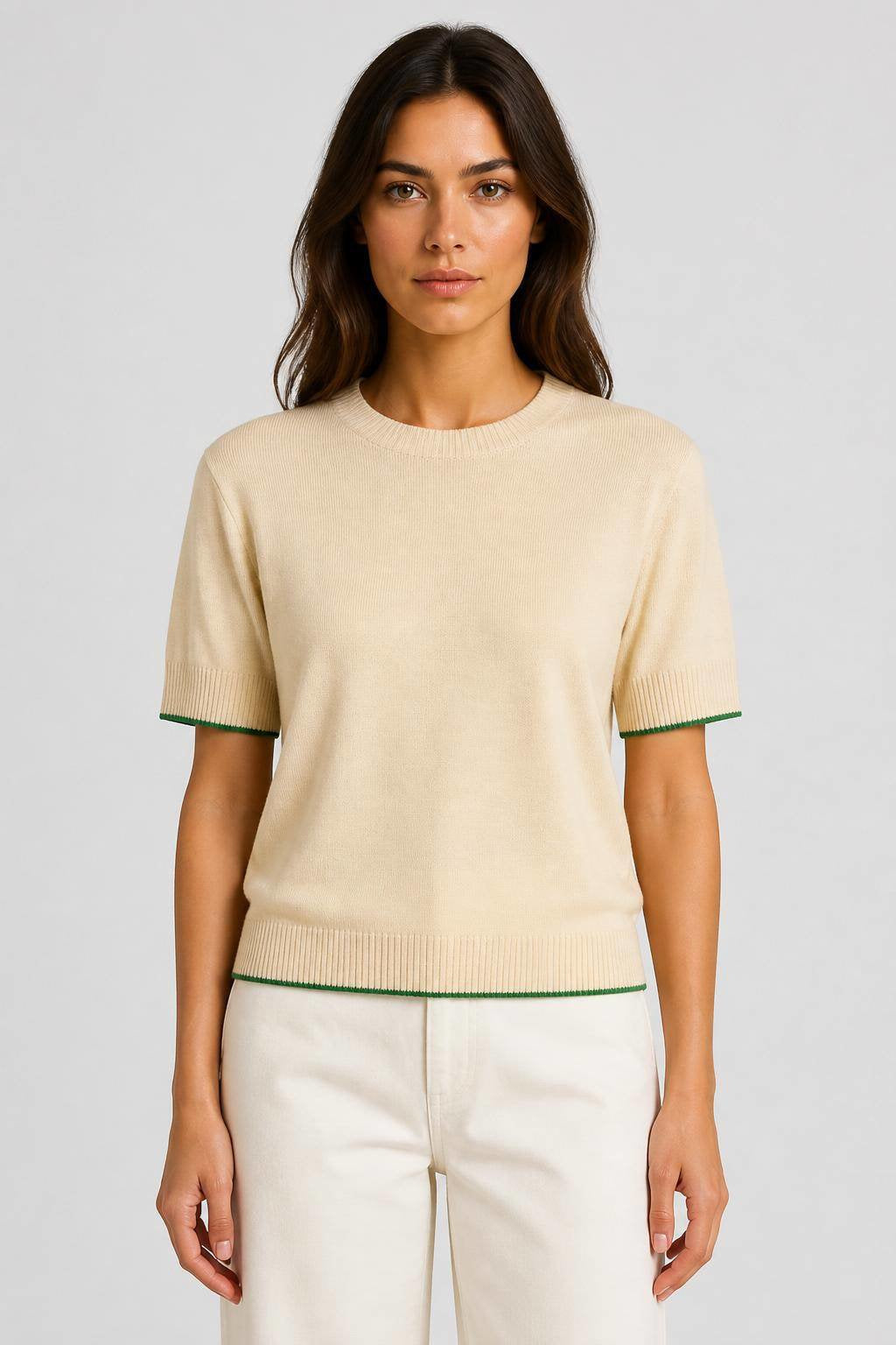BUTTER WOOL AND SILK RELAXED T-SHIRT